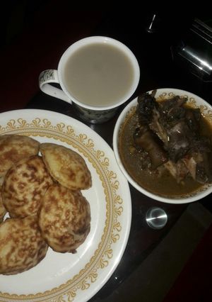 A picture of Masada ferfesun Kan rago with kunun koko.