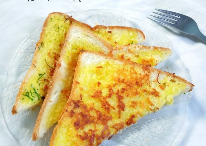 Resep Garlic Cheese Roti Tawar Teflon, Bikin Ngiler
