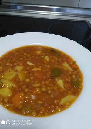 Una foto de Lentejas con verduras