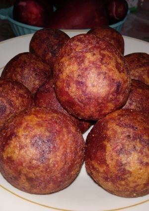 Foto resep Bola-bola Ubi ungu filing coklat