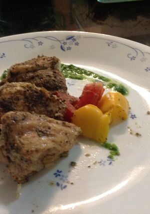 A picture of Curry Leaf Baked Chicken.