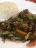 Solomillo con vegetales
