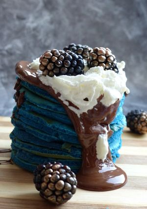 Foto principal de Tortitas de vainilla con un toque un poco.... Pitufo💙