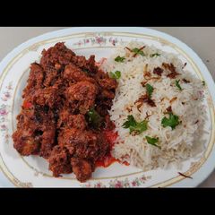 A picture of Chicken Tikka biryani.