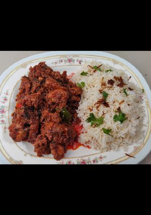 A picture of Chicken Tikka biryani.