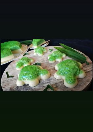 Foto resep 🍮 pudding lumut lapis jagung mentega 🍮