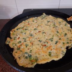 Green onion and moong dal chilla A picture of Green onion and moong dal chilla.
