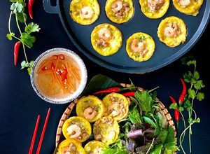 Hình của món Bánh khọt - Nước tía tô.