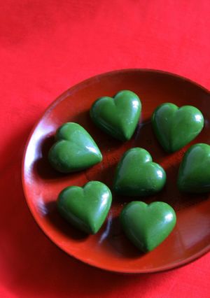 A picture of Matcha chocolate for Valentine's Day 2019.