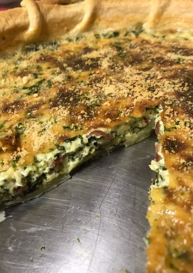Una foto de Quiche espinacas