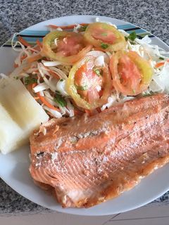 Una foto de Trucha al horno