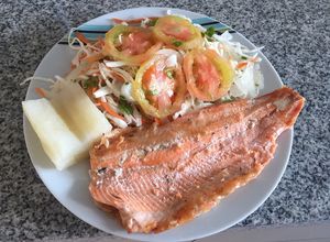 Una foto de Trucha al horno