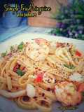 Simple Fried Linguine With Shrimps