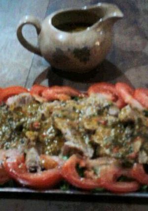 Una foto de Bondiolita de cerdo con salsa de mandarina