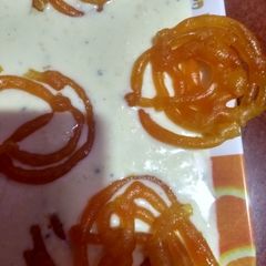 A picture of Radbi with  jalebi--Perfect dip for jalebi.