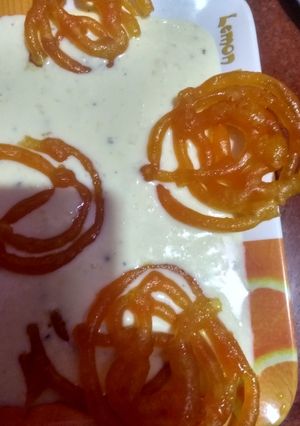 A picture of Radbi with  jalebi--Perfect dip for jalebi.