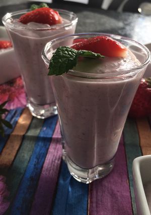 Une photo de Mousse de fraises au mascarpone