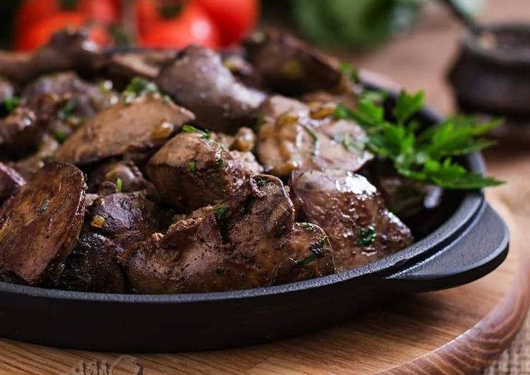 Recipe of Super Quick Homemade Chicken_liver_with_onion_garlic_and_pomegranate_molasses