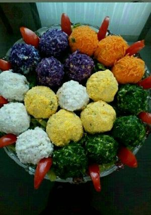 صورة لوصفة کرات البطاطا الملونه