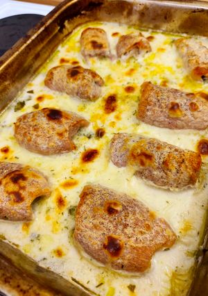 Sajtkrémes - medvehagymás karaj 🧀🌱 recept fotója