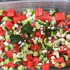 A picture of Watermelon salad.
