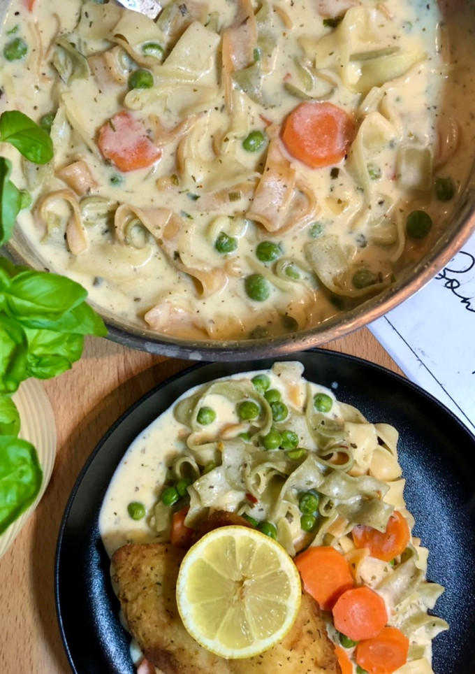 Erbsen-Möhren-Onepotpasta Rezepthauptbild