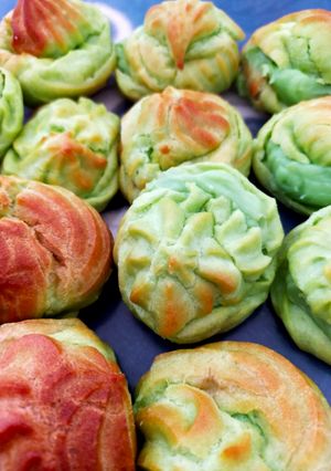 Foto resep Kue soes pandan dengan vla matcha