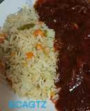Arroz blanco con verduras
