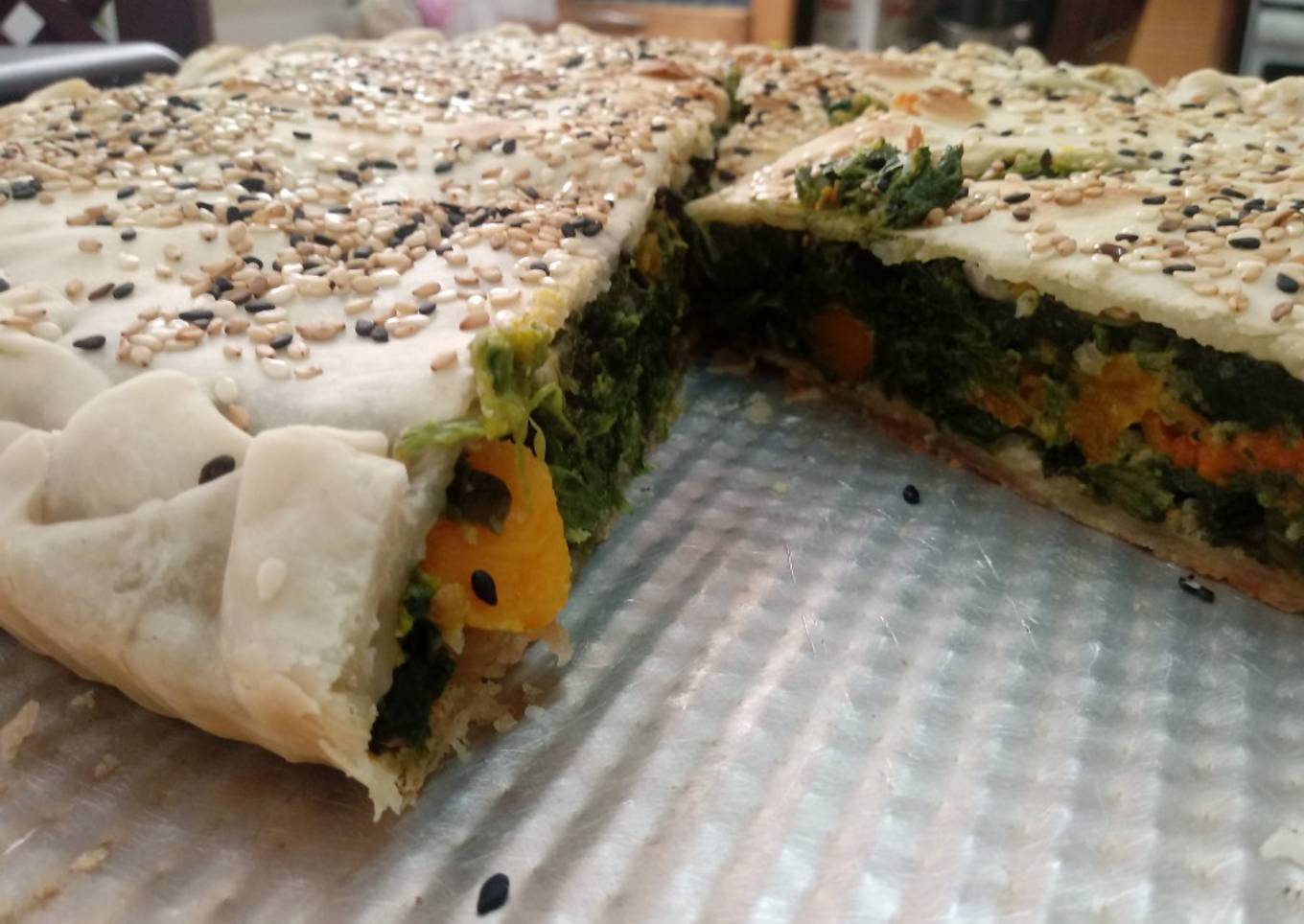 Tarta de espinaca y calabaza 🎃