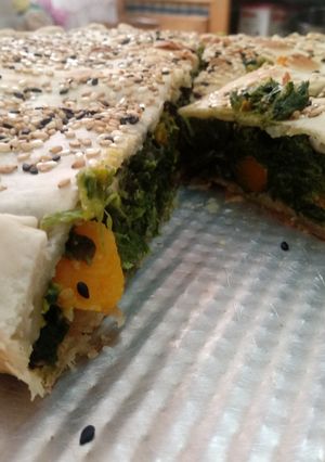 Una foto de Tarta de espinaca y calabaza 🎃