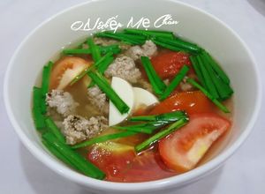 Hình của món Canh Hẹ, Đậu Hũ Thịt Băm.