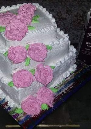 A picture of Wedding theme cake.