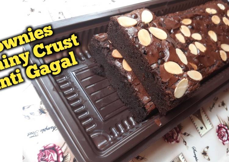 Resep RESEP Fudgy brownies shiny crust | Cara Buat RESEP Fudgy brownies shiny crust Yang Sedap