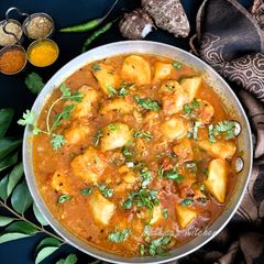 A picture of Chamagadda Pulusu (Colocasia / Arbi / Taro Root Curry - Andhra / Telangana cuisine).