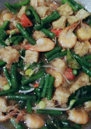 Foto resep Tumis Kacang Panjang, Udang, Tempe (#PR_kacangpanjang)