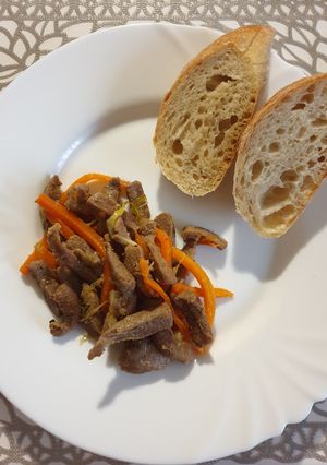 Pirított kacsamell zöldségekkel recept fotója