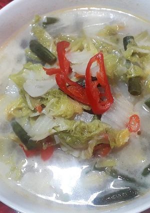 Foto resep Sayur lodeh bumbu iris (sawi putih dan kacang panjang)
