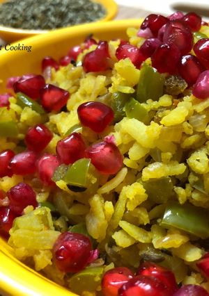 A picture of Pomegranate & Fennel Seed Poha – Indori Poha.