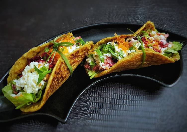 Recipe of Quick Moong dal chilla taco