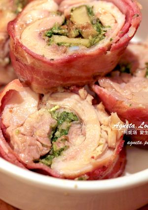 [阿妮塔♥yummy] 青醬蘑菇雞腿捲。 的食譜成品照片