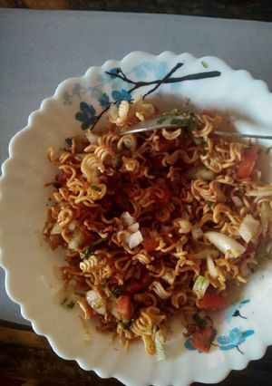A picture of Maggi bhel snack recipe.