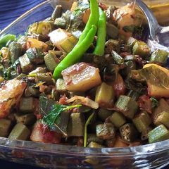A picture of Bhindi Aloo ki Bhujiya.