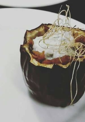 Foto de Berinjela recheada com creme de milho