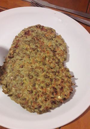 Una foto de Burger vegetariana de lentejas!