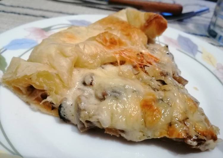 Quiche cremosa de setas y champiñones