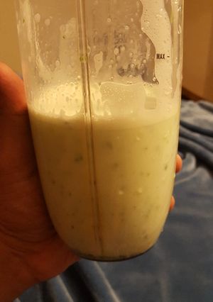 A picture of Refreshing mint curry leaves yogurt drink (LASSI).