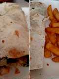 My Marinated Chicken Strips in a wrap Red Hot Sauce