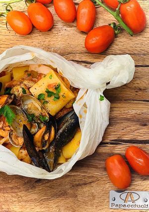 A picture of Paccheri with Seafood.