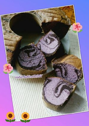 Foto resep Bolu marmer taro
