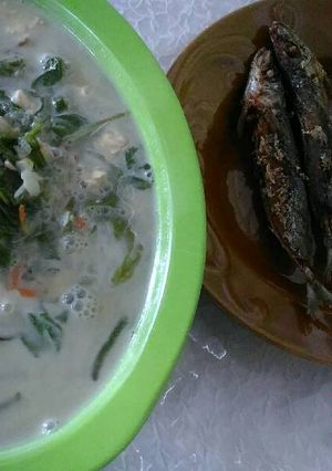 Foto resep Bobor bayam+ ikan sarden